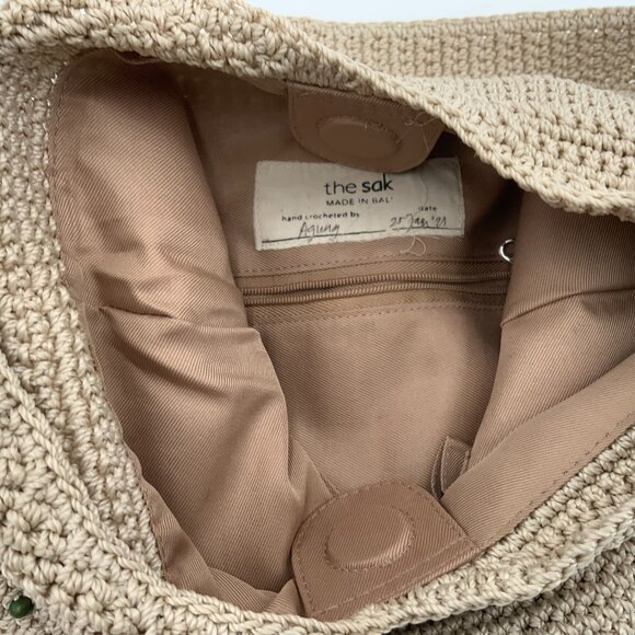 The Sak Back to Bali 120 Bali Beads Crocheted Crossbody Bag Ecru & Multicolor - Picture 7 of 7